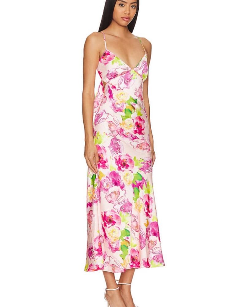 Vibrant Floral Midi Dress - Image 1