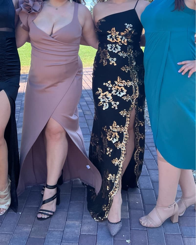 Black/Gold Wedding Guest Dress  - Image 2