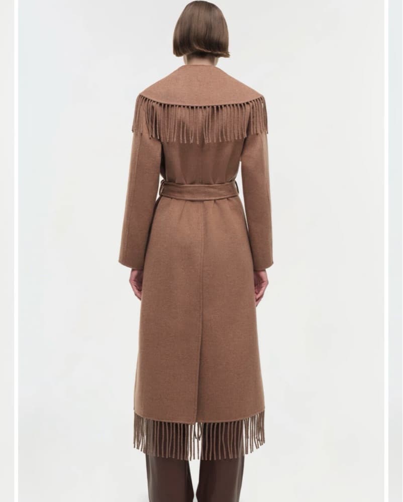 SIMKHAI Fringe Wool Coat - Image 3