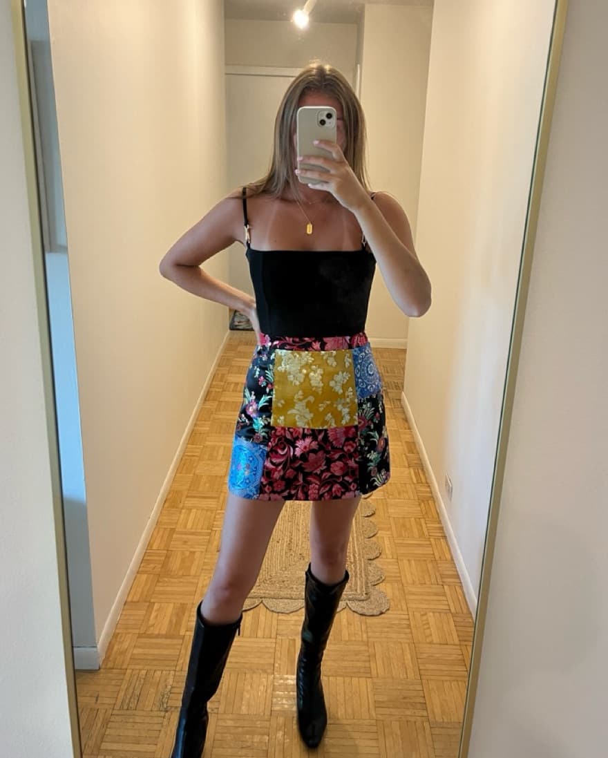 Patchwork Mini Skirt - Image 2