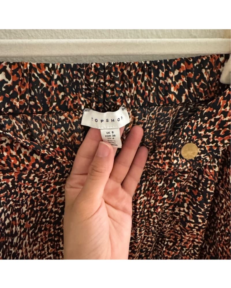 Topshop Brown Printed Midi Skirt - Image 5