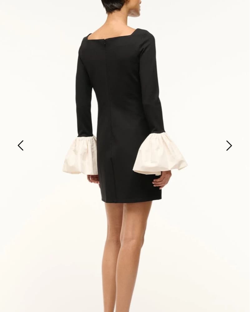 Staud Hawthorne Dress Black Ivory - Image 3