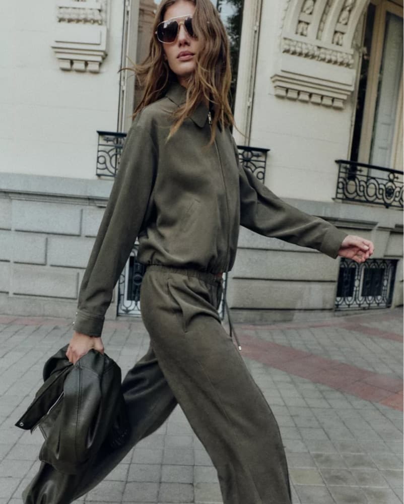 Green Soft Bomber Jacket - Image 1