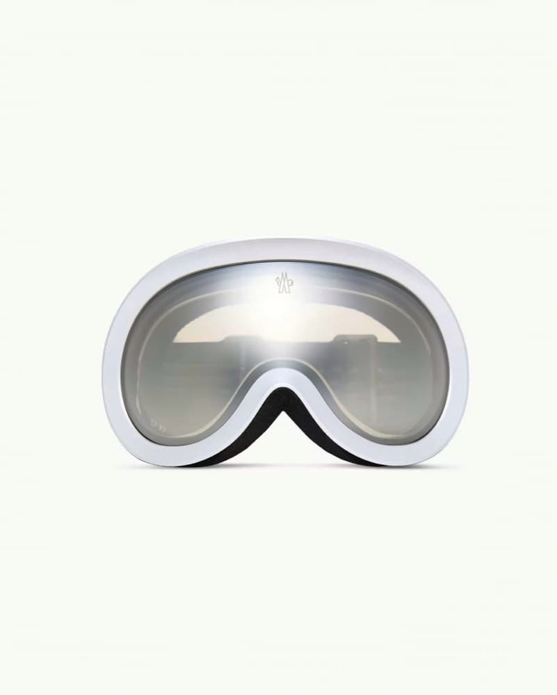 $400 Moncler Silver Shield Ski Goggles - Image 1