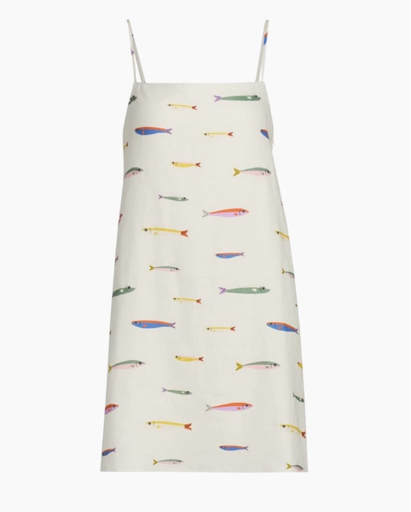 Staud Laura Linen Pop Sardine Minidress - Image 1