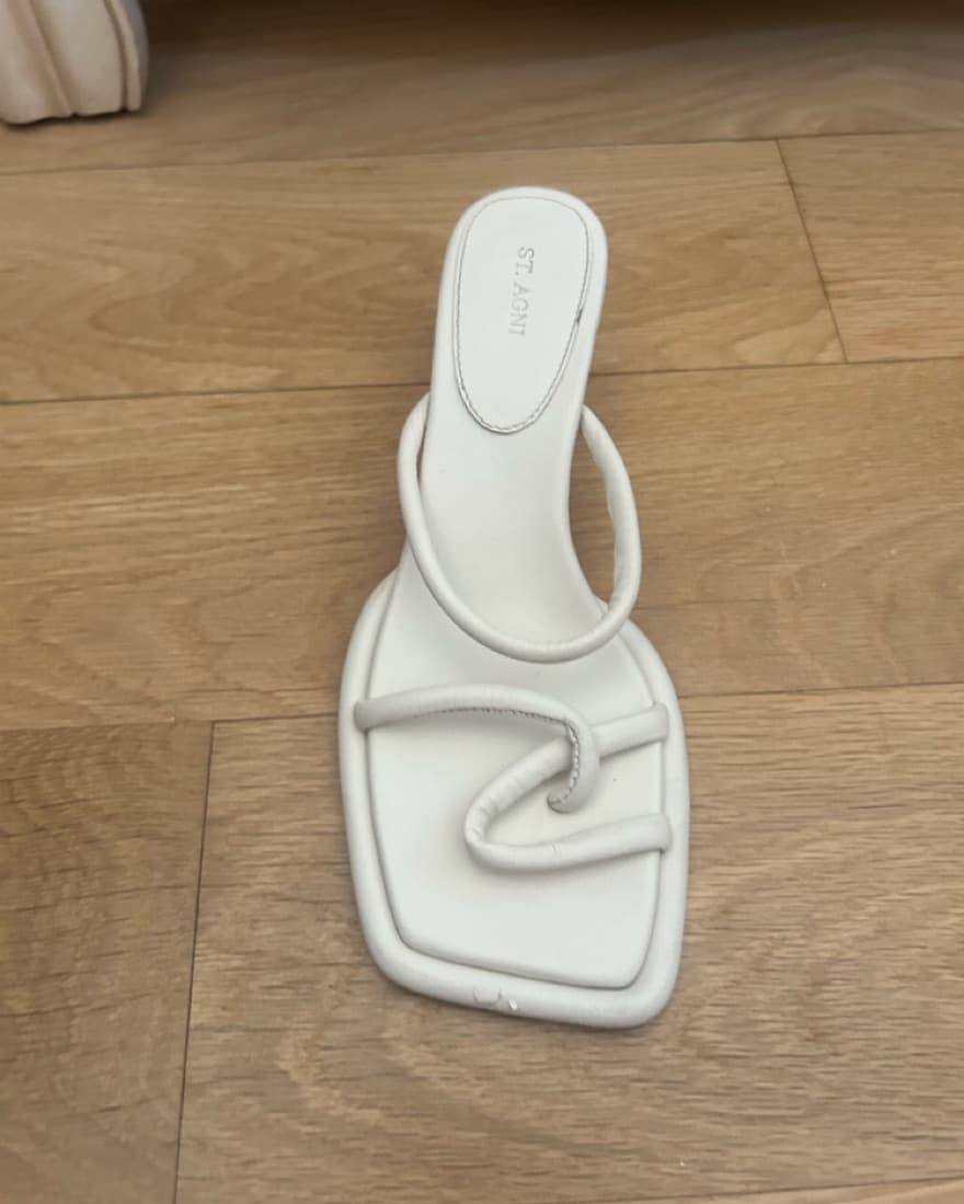 Minimal White Low Wedge Heel  - Image 2