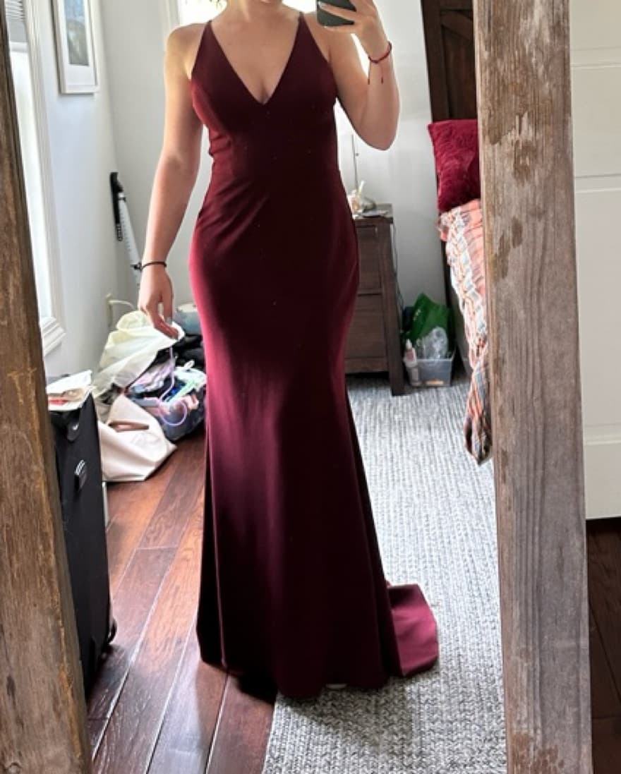Maroon Black Tie / Prom Dress - Image 1