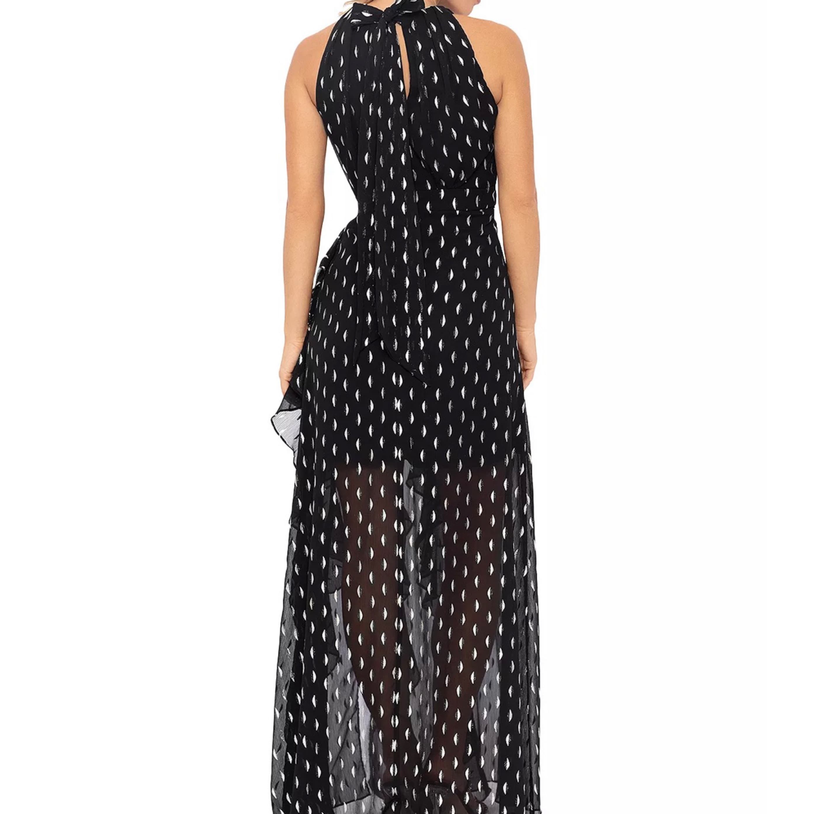 AQUA Chiffon Ruffle Gown - Image 2