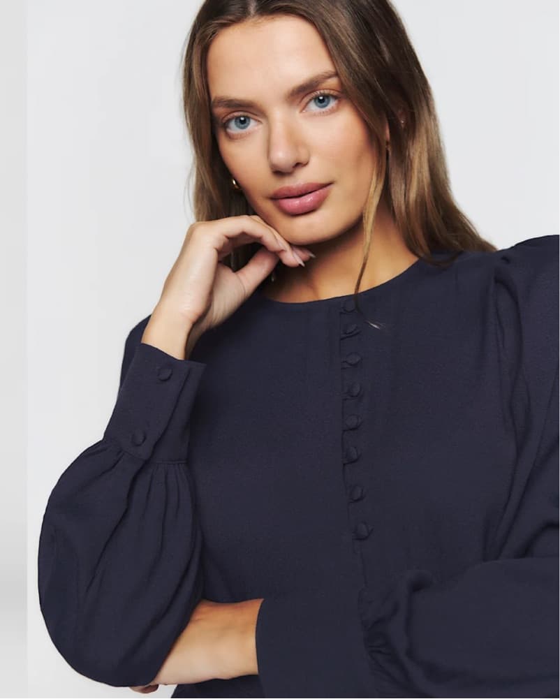 Reformation Navy Carinna Dress - Image 3