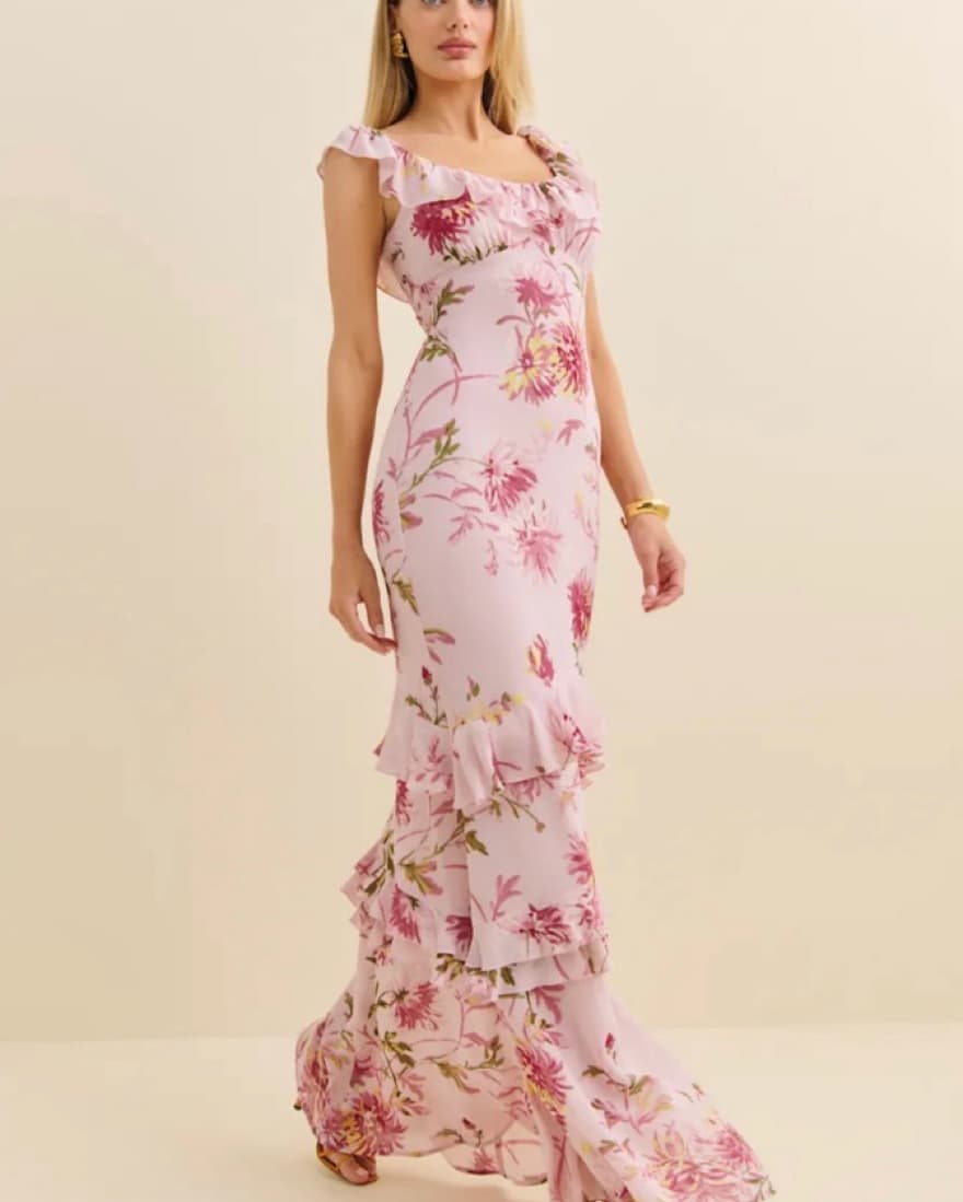 Pink Reformation Floral Dress  - Image 3