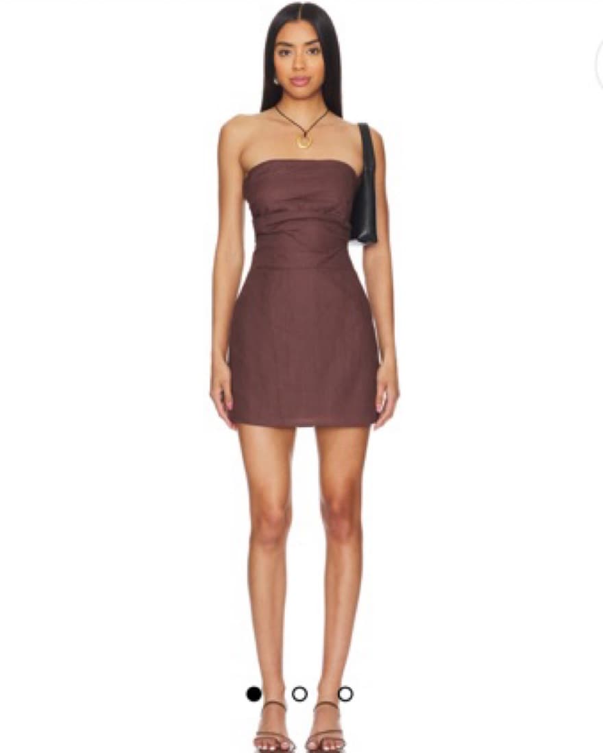 ROMI LINEN DRESS IN CHOCOLATE - Image 1