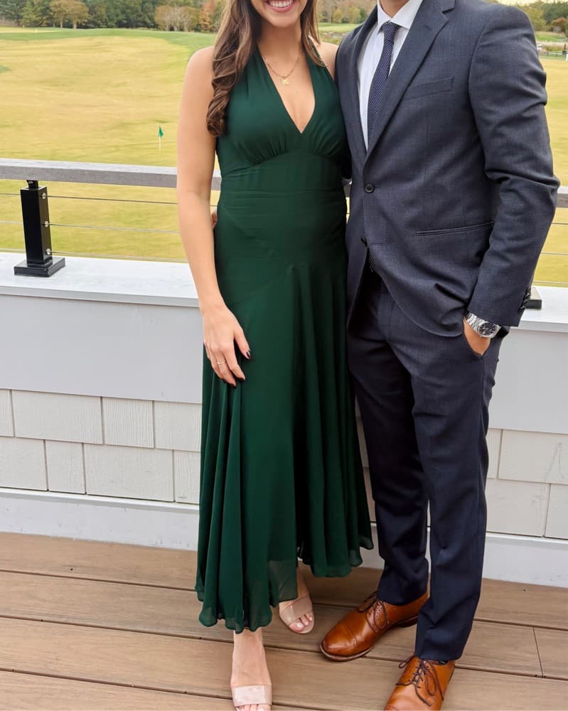 Forest Green Halter Dress, Reformation  - Image 1