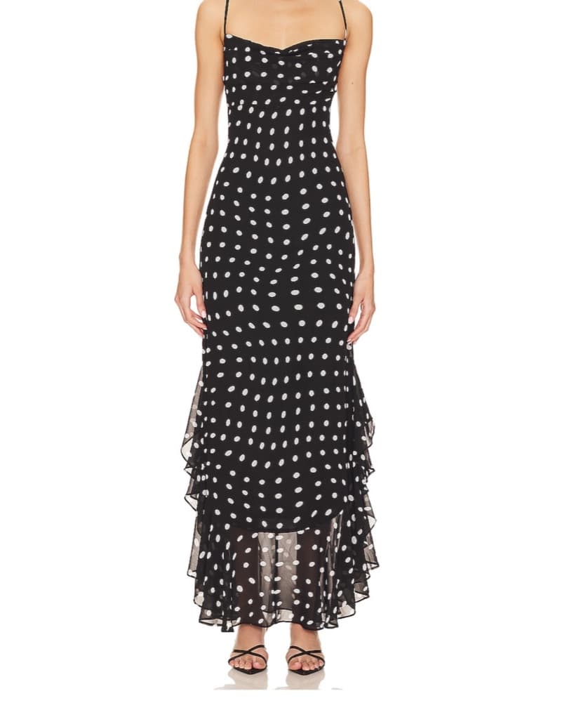Giulia Maxi Dress in Black And Cream - Image 1