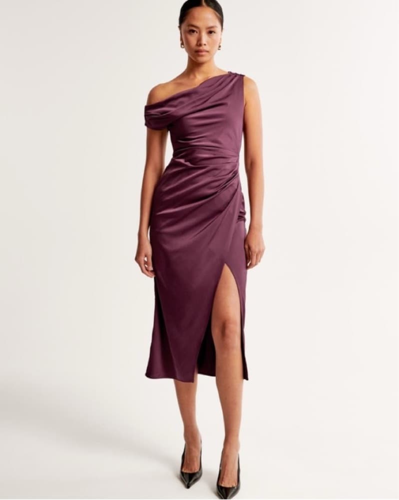 Abercrombie Maroon Midi Dress - Image 1
