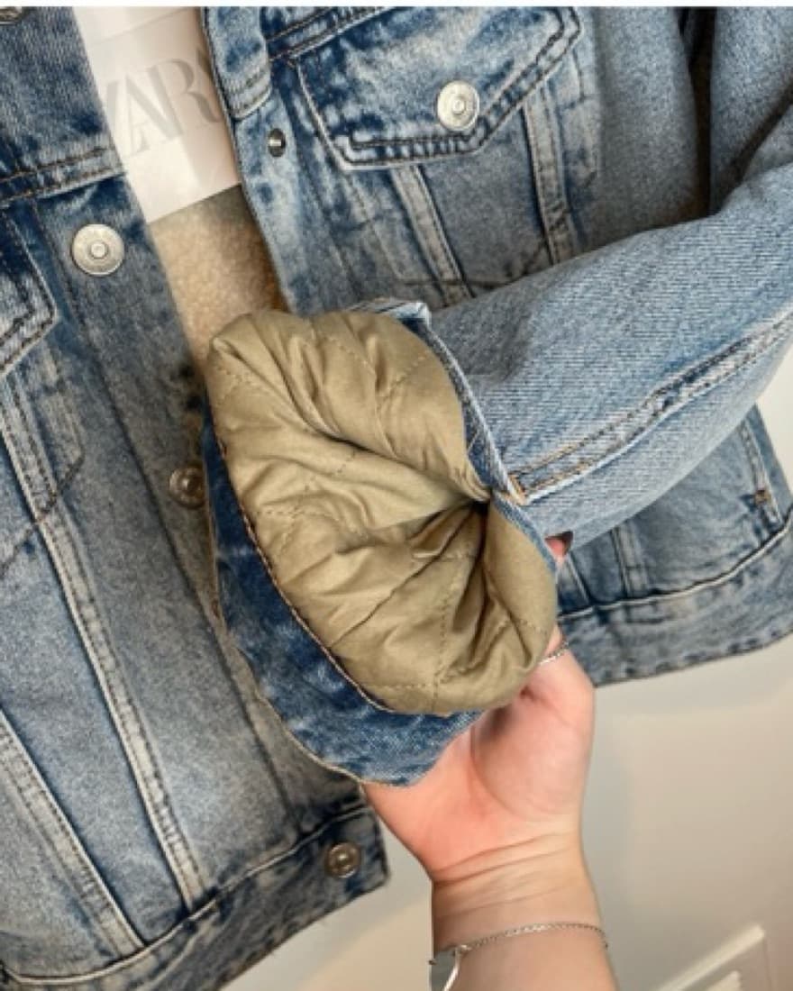 Zara Denim Jacket Button Up with Sherpa  - Image 5