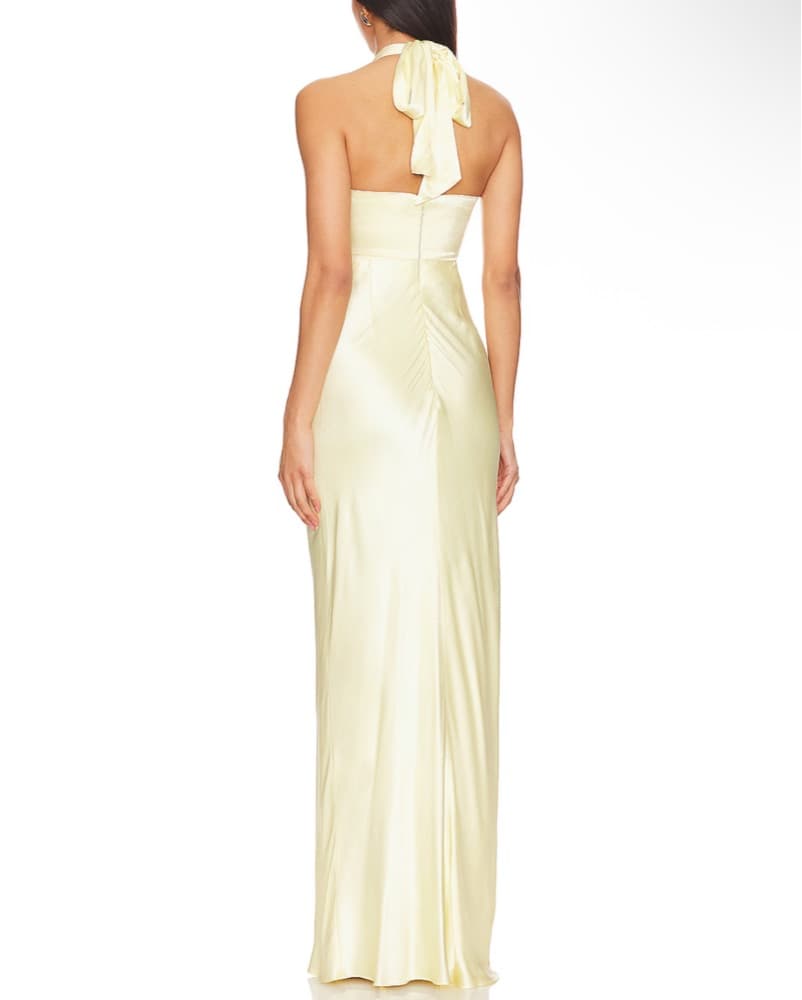 Shona Joy Yellow Halter Maxi Dress - Image 1