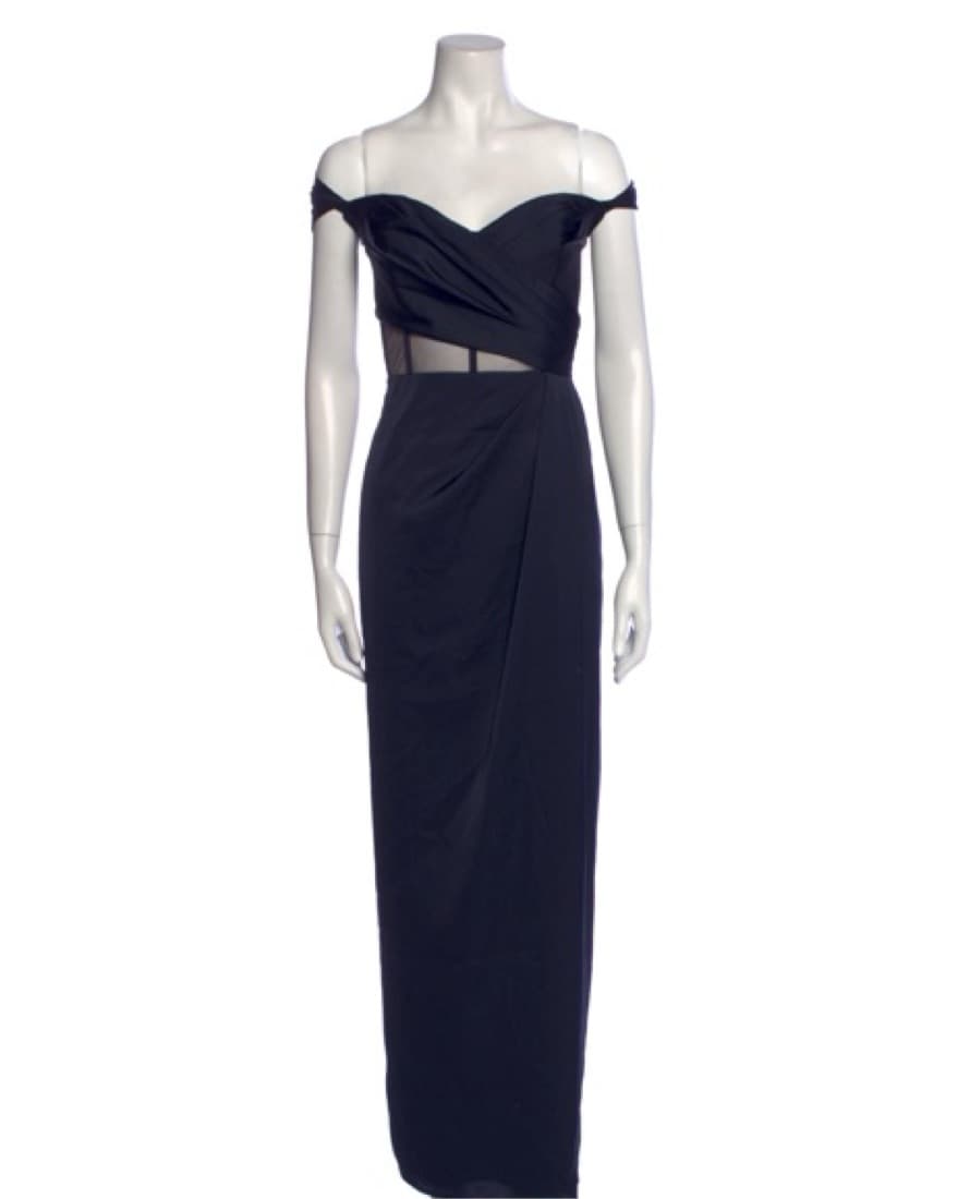 Navy Marchesa Notte Evening Gown - Image 3