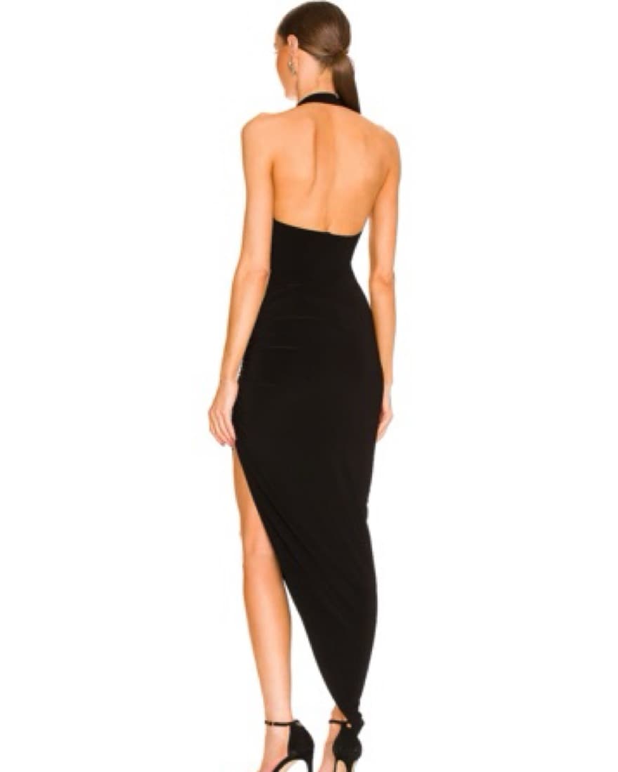 Cayla Side Drape Gown in Black - Image 3