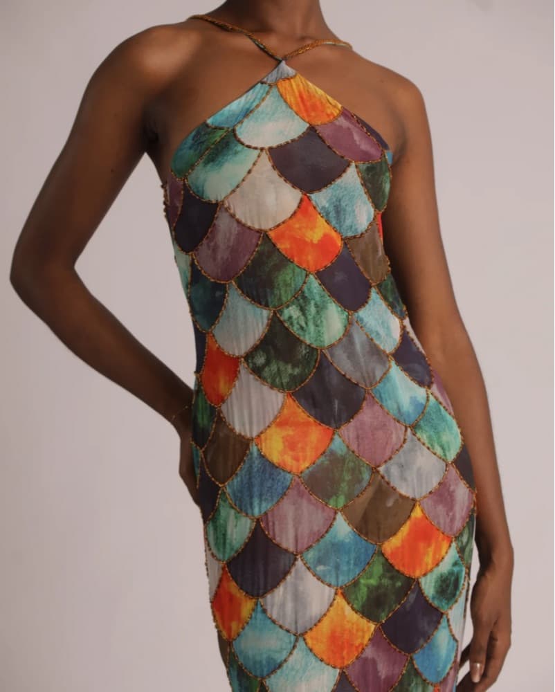 Kilentar Mami Beaded Halter Dress - Image 2