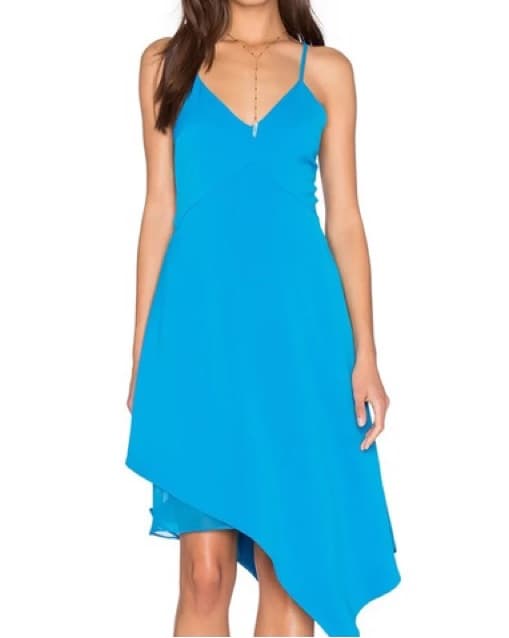 Alice & Olivia Aqua Asymentrical Dress - Image 1