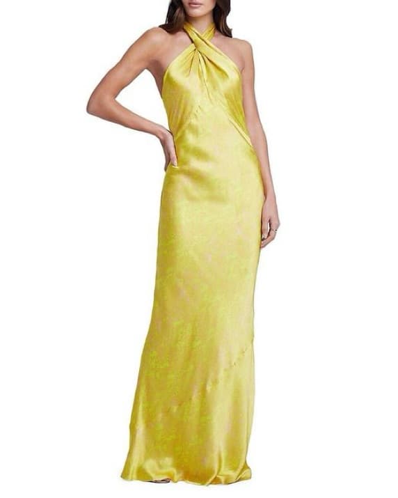 L'AGENCE Estee Twist Neckline Silk Dress - Image 1