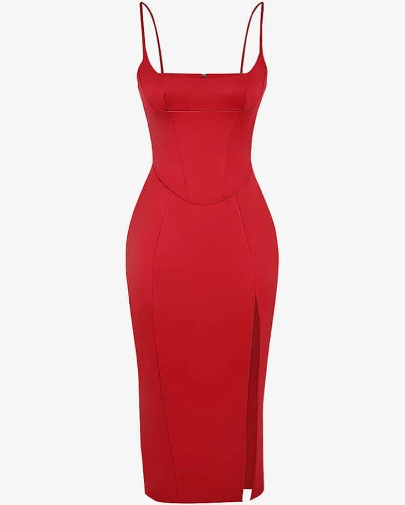 House Of CB Red Casimira Satin Dress XS - Image 2