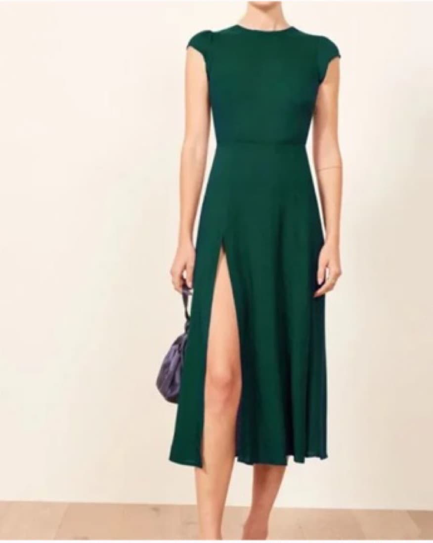 Gavin Dress Green Midi With Slit - Image 1