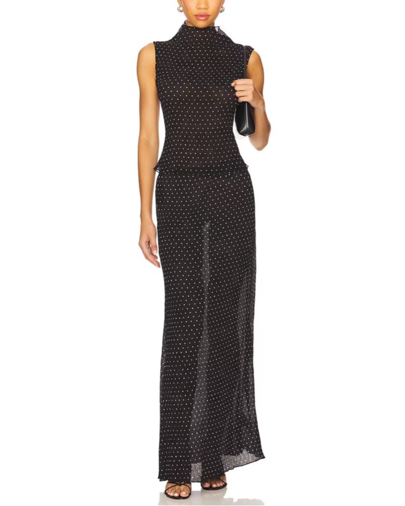 Lioness Ford Maxi Skirt Set Onyx Polka - Image 1