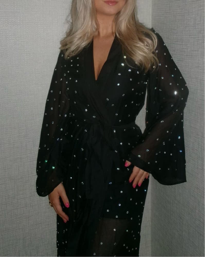 Gem Belted Embellished Voile Coverup - Image 4