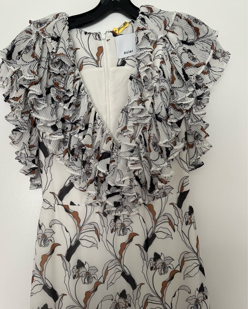 Acler Elegant Floral Ruffled Dress - Image 5