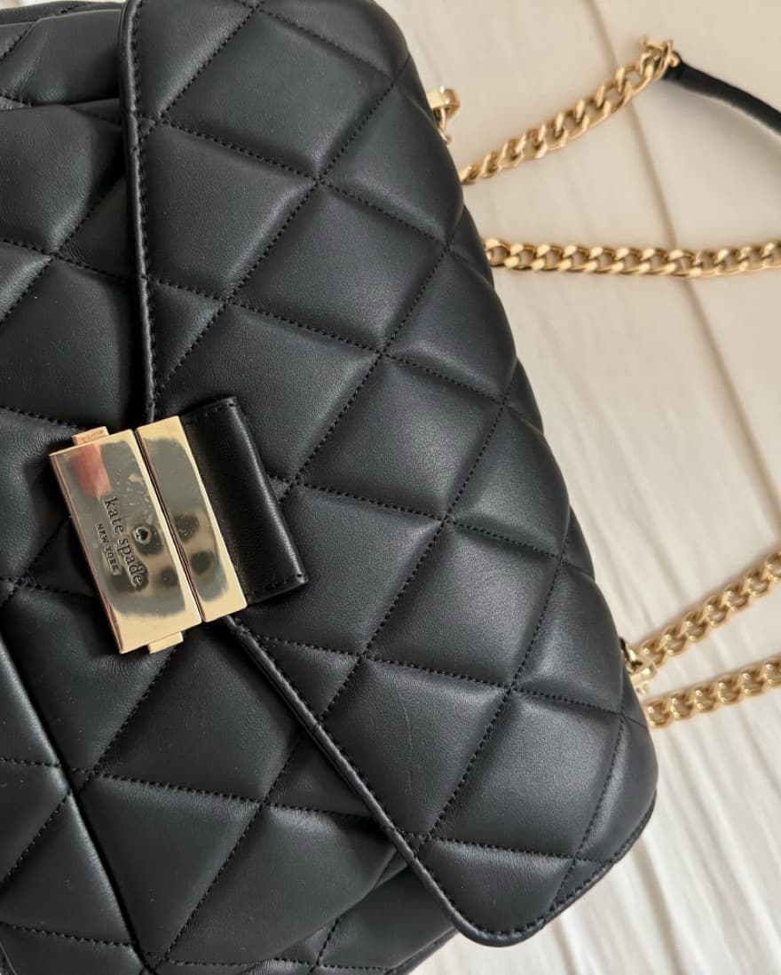Black Kate Spade Classic Flap Style Bag - Image 2