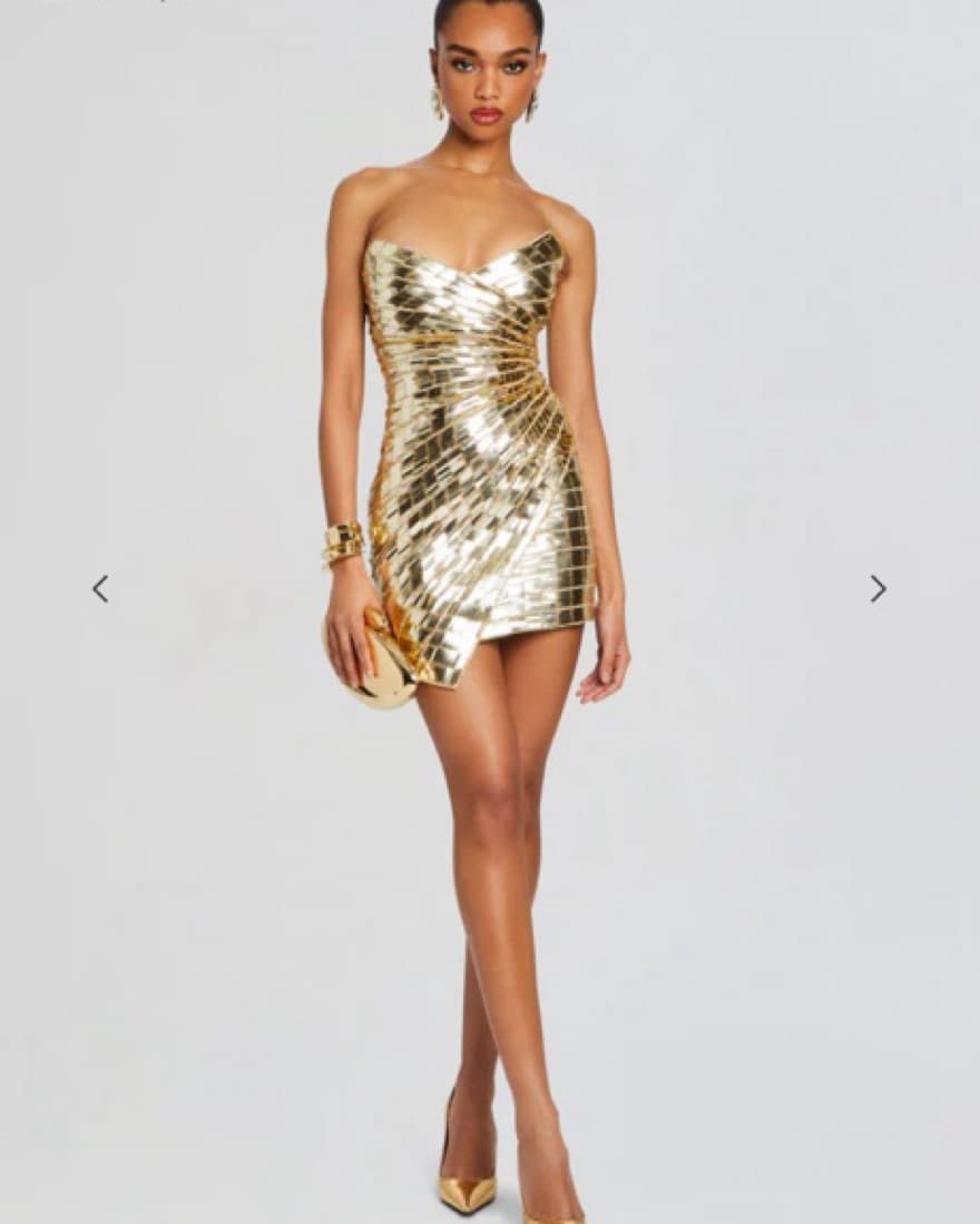 Retrofête Gold Aura Dress - Image 1