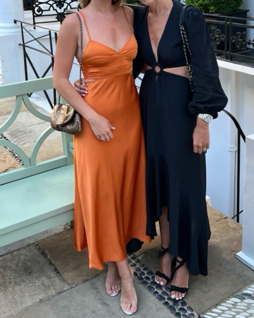 Orange ALC Midi Dress - Image 4
