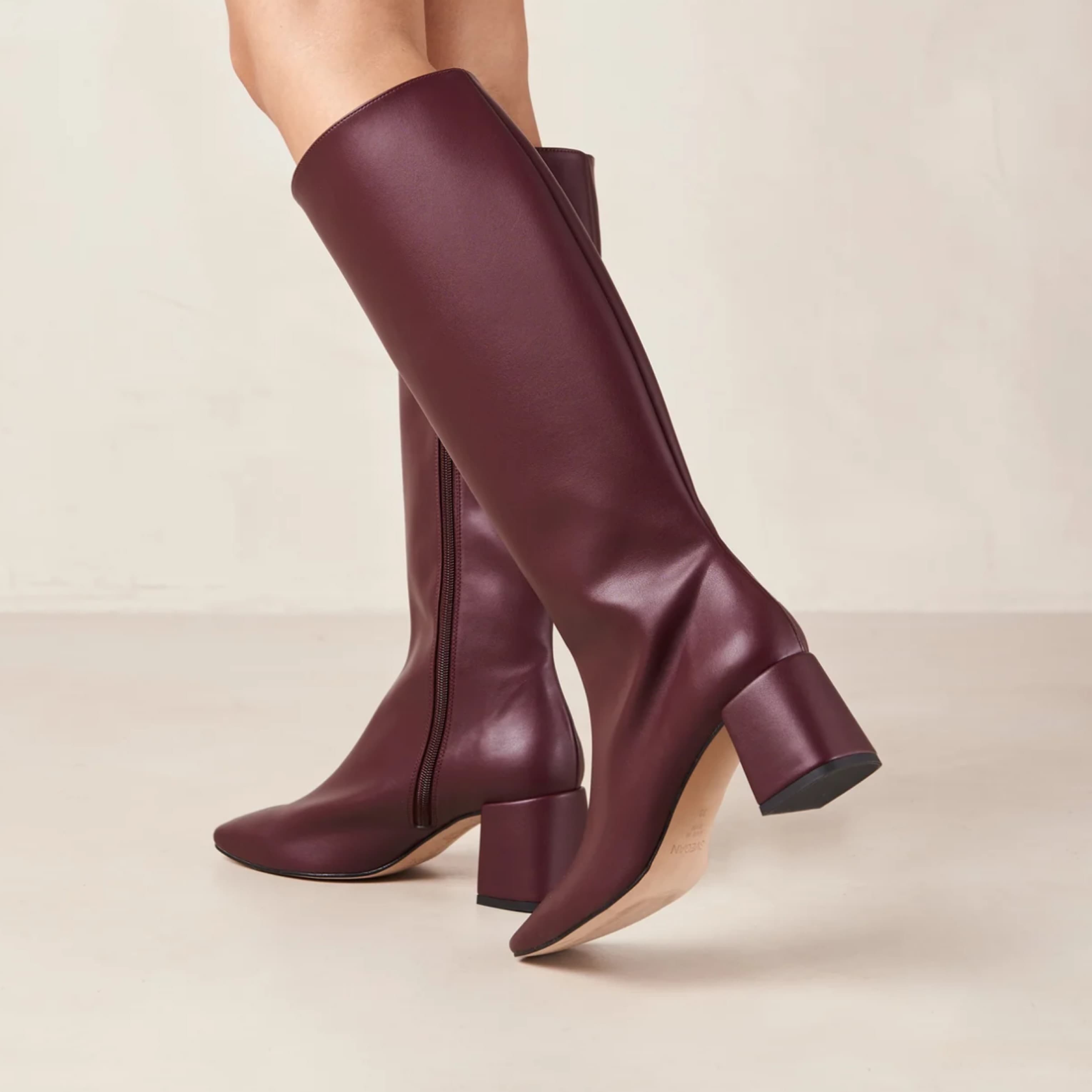 Alohas Burgundy Vegan Leather Boots - Image 3