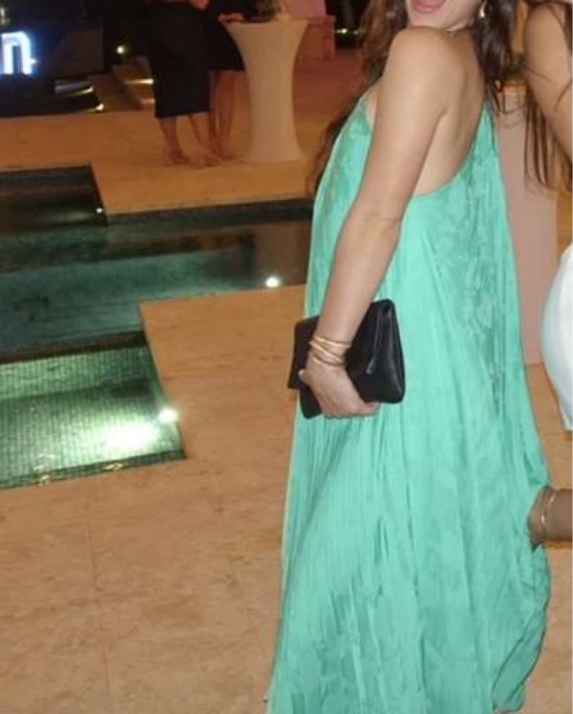 One Shoulder radiant green Dress - Image 6
