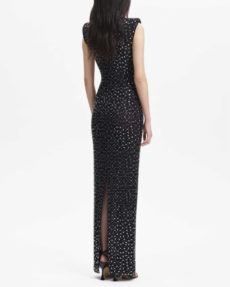 Self-Portrait Rhinestone Mesh Dress - Image 3