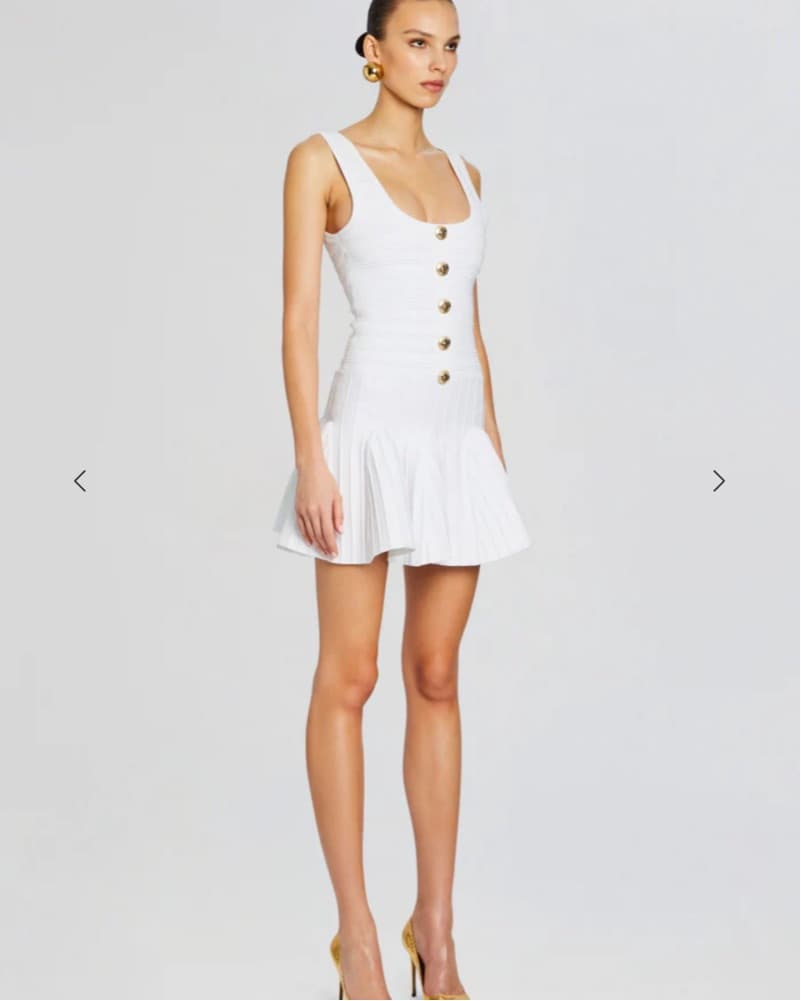 Retrofete White Mini Dress XS  - Image 3
