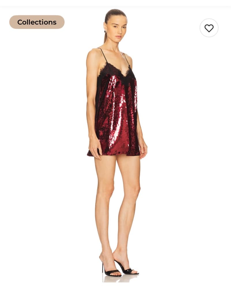 Retrofete Sequin Dress in Port & Black - Image 2