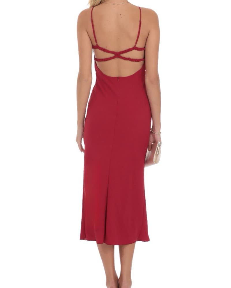 Lucy In The Sky Red Midi Dress - Image 2