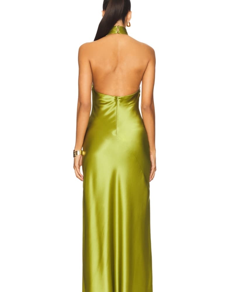 Elegant Satin Halter Gown - Image 2