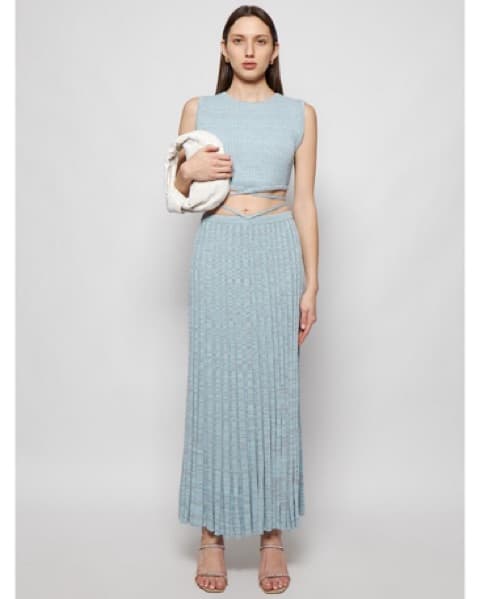 CHRISTOPHEPLEATED KNIT TIE SKIRT AND TOP - Image 4