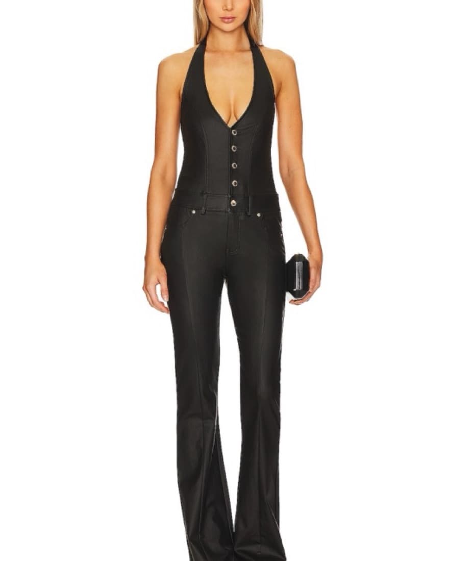 Retrofete Cynthia Jumpsuit Coated Black - Image 1