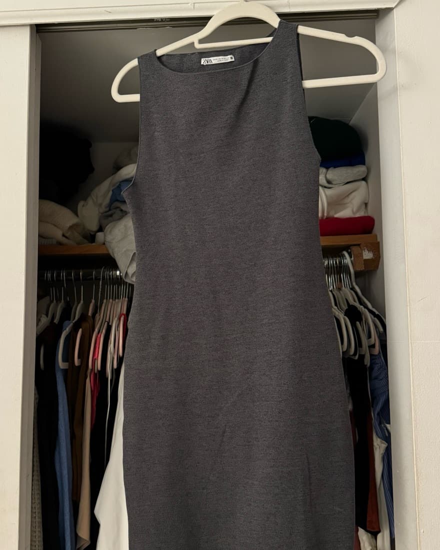 Carrie Bradshaw Grey Dress Dupe - Image 3