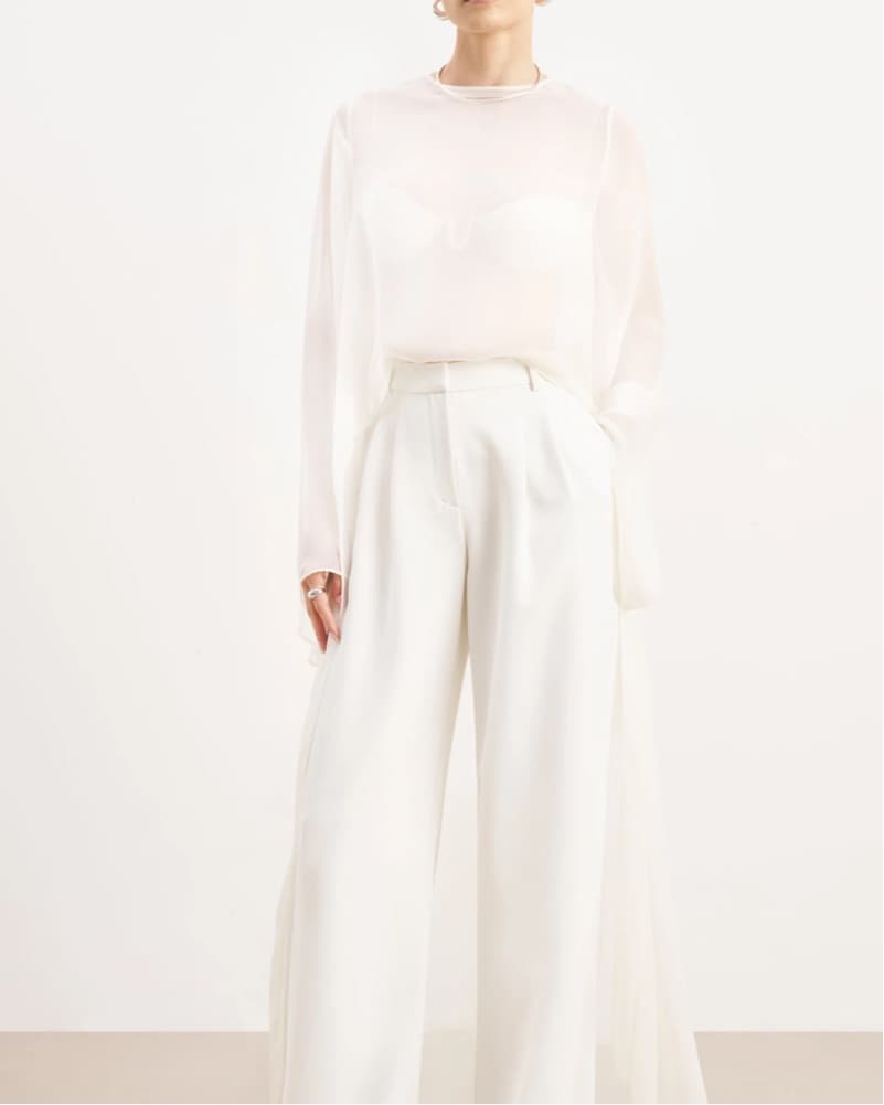 Sheer Chiffon Cape Blouse  - Image 3