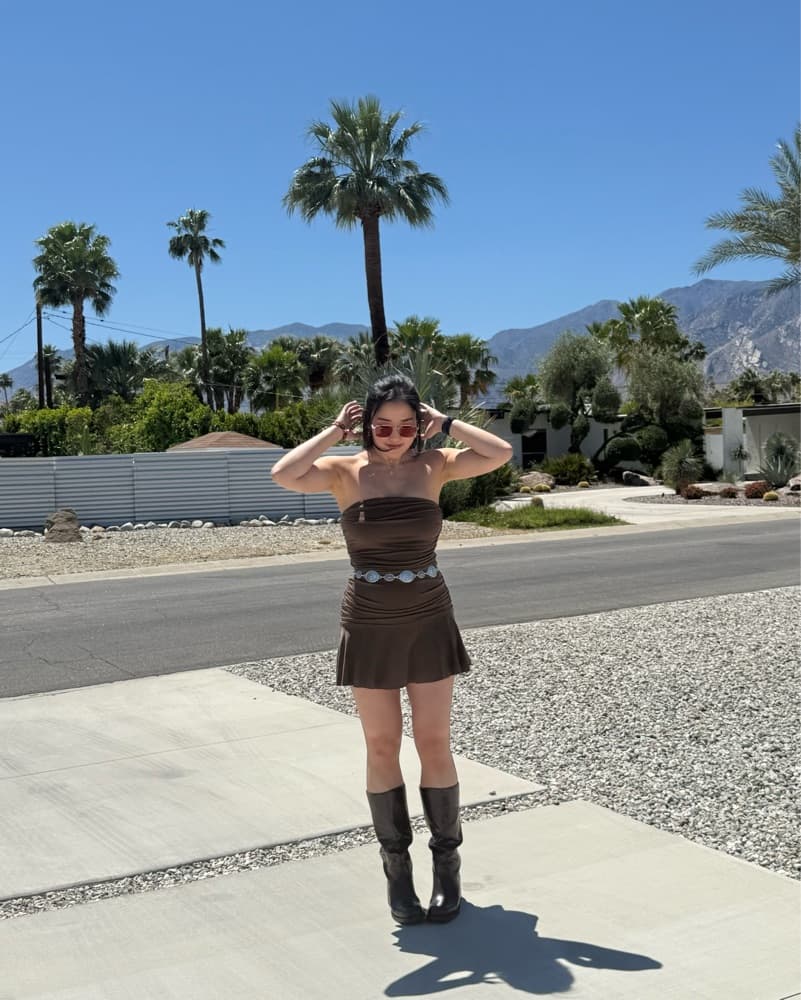 With Jéan Rayna Dress in Brown   - Image 1