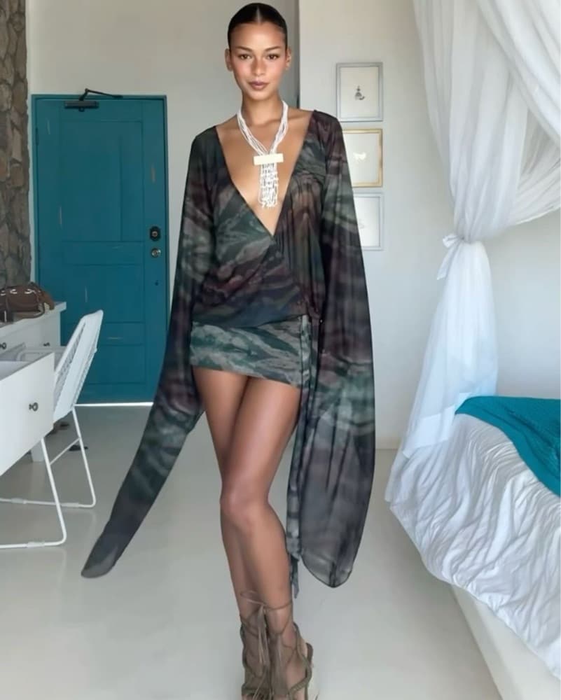Jaded London Drapped XXL Sleeve Dress - Image 2