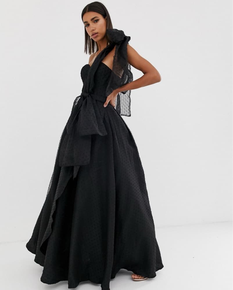 Bariano One Shoulder Maxi Dress In Black - Image 1