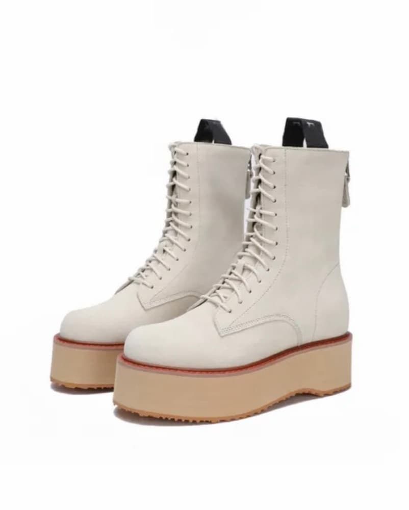 Paloma Barcelo Lace Up Platform Combat  - Image 4
