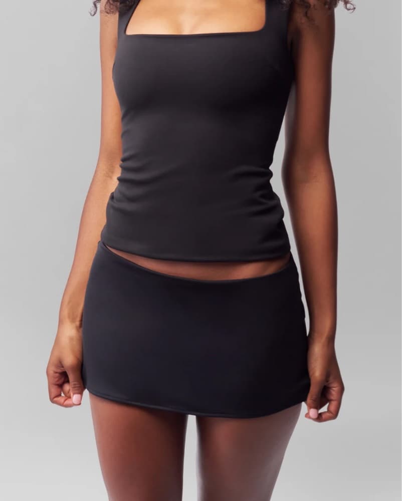 Guizio Black Micro Mini Stretch Skirt - Image 1