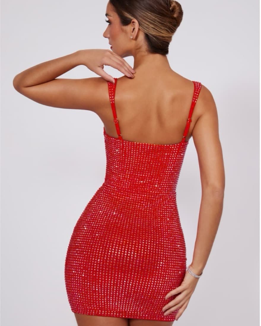 Red Diamond Formal Mini Dress - Image 2